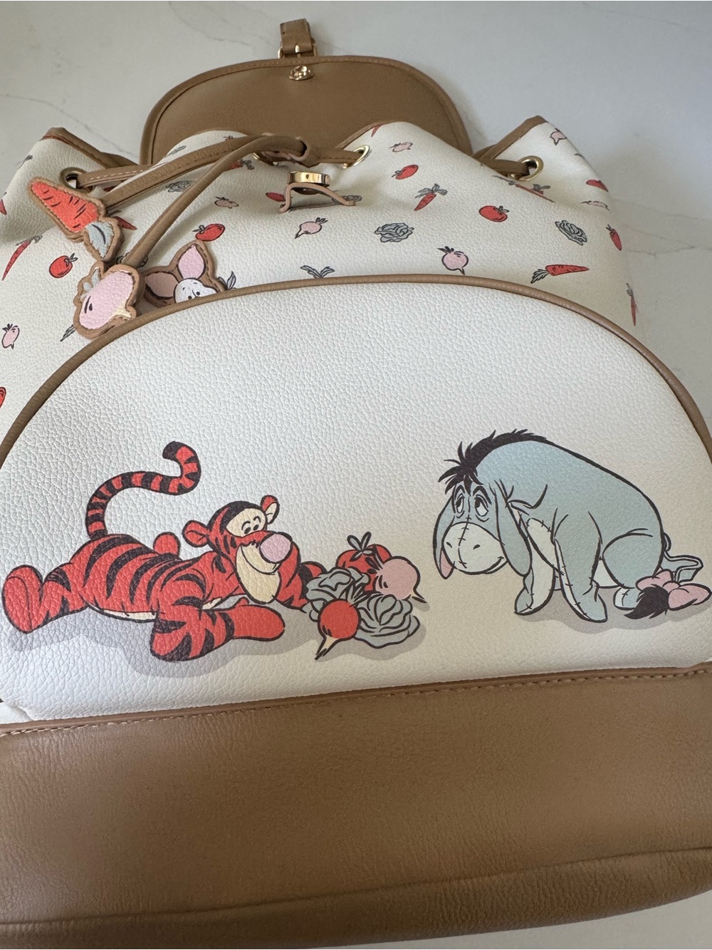 NWT Disney BoxedLunch Winnie The Pooh Veggies Allover Print Mini Backpack - Picture 8 of 13